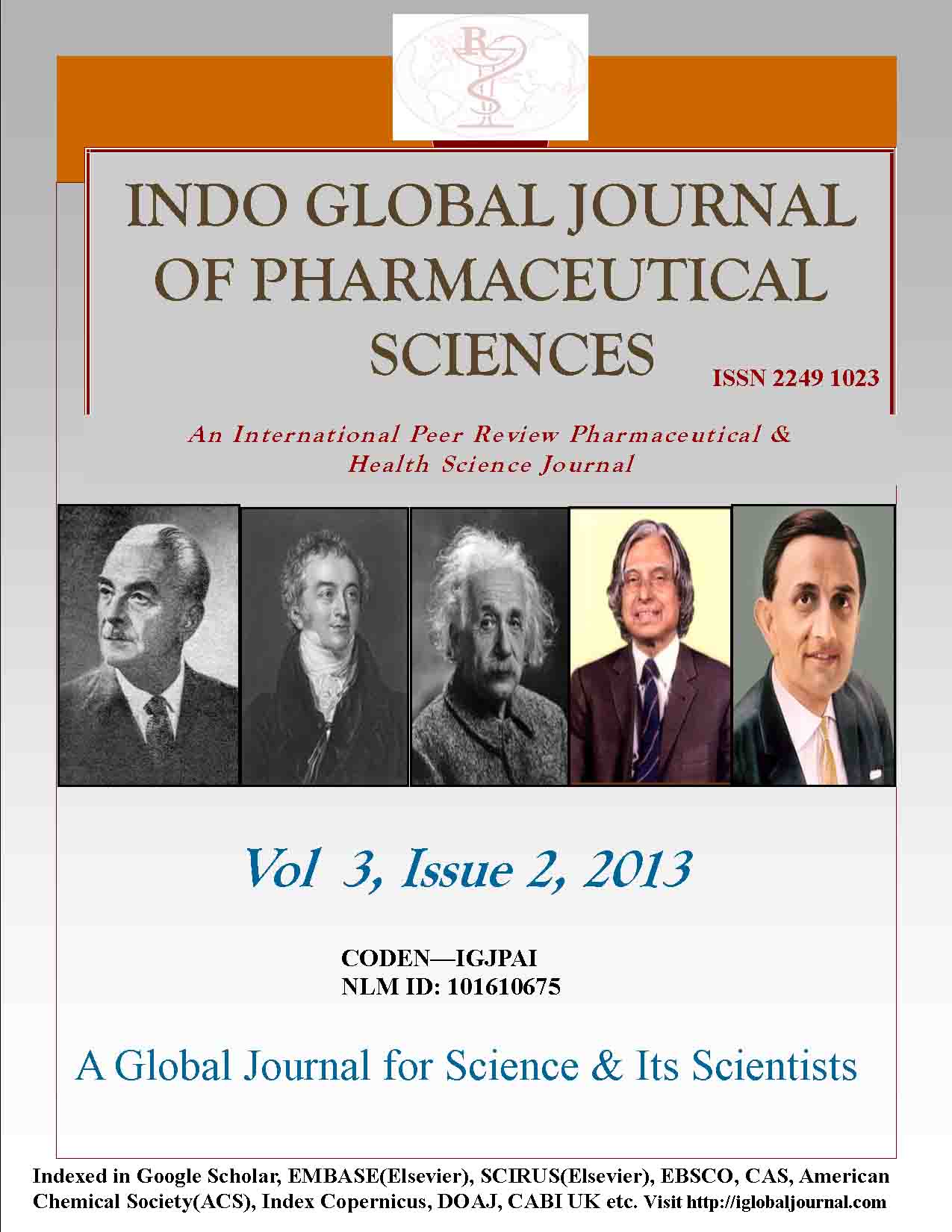 IGJPS, Vol 3, Issue 2, 2013 Cover Page