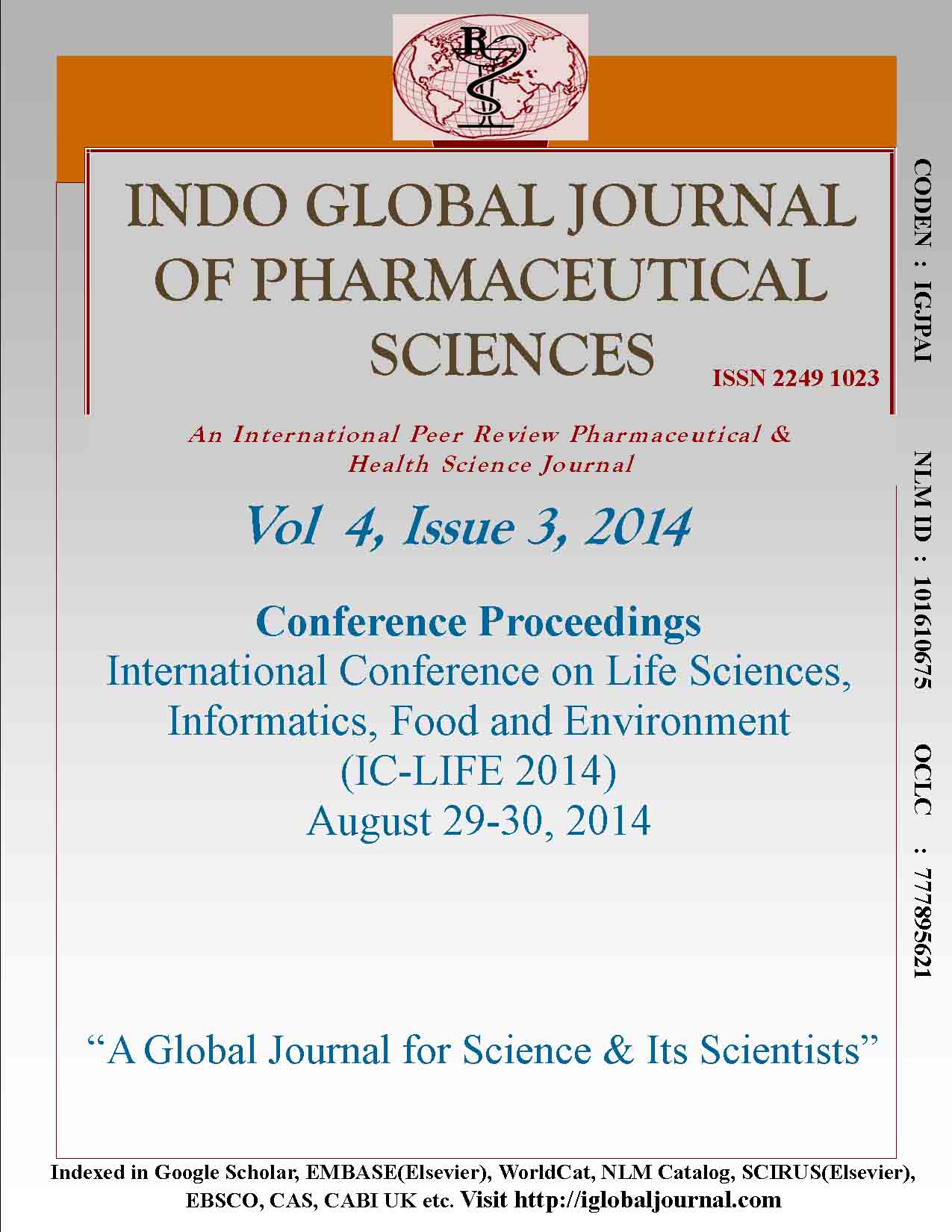 Front Cover IGJPS 2014, Vol 4, Issue 3